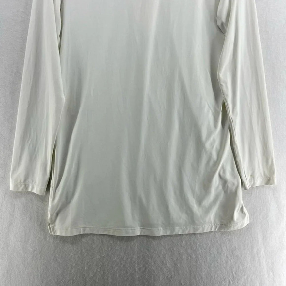 Lands' End Active Shirt Womens Sz S White Mock Neck 1/4 Zip Long Sleeve Pockets - Picture 7 of 15